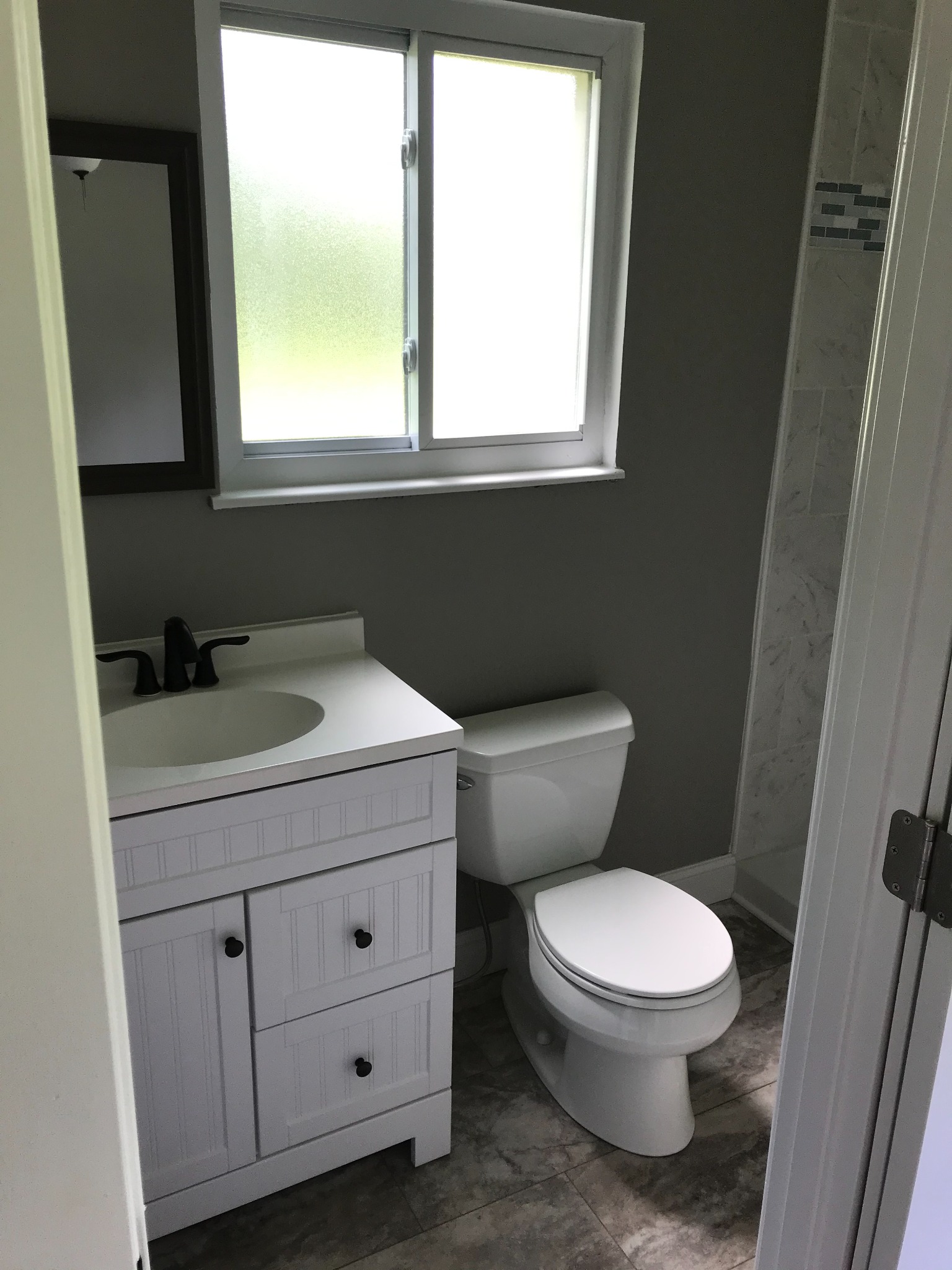 Completed bathroom remodeling project