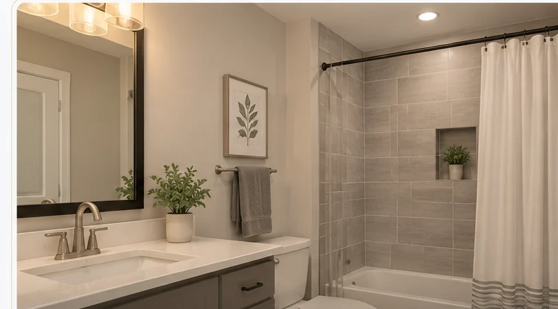 Warm, practical bathroom remodeling inspiration
